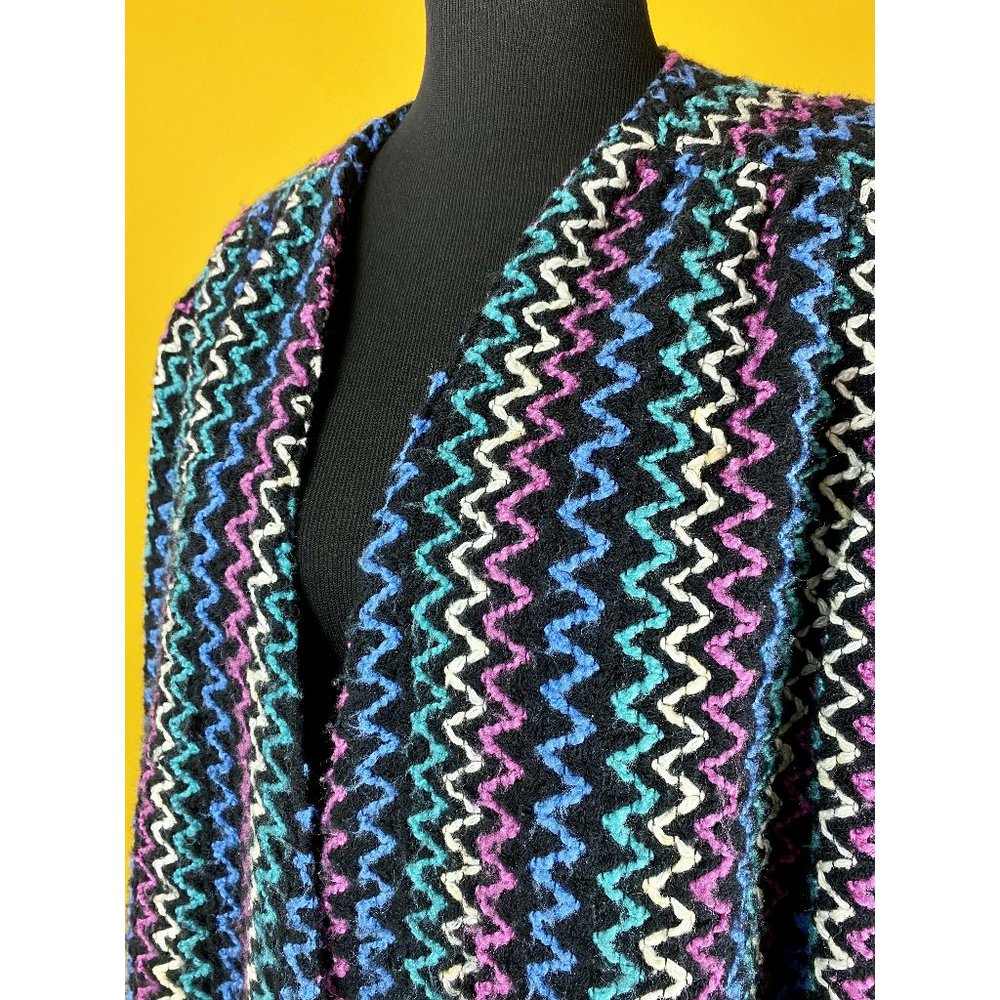 Vintage Wool Zig Zag Print Jacket